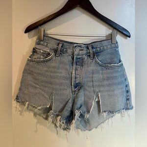 AGOLDE Distressed Denim Shorts